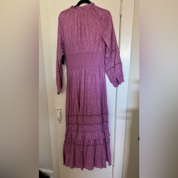 NWT Boston Proper Purple Long Sleeve Ruffle Hem Maxi Dress Womens Size M - Picture 2 of 6